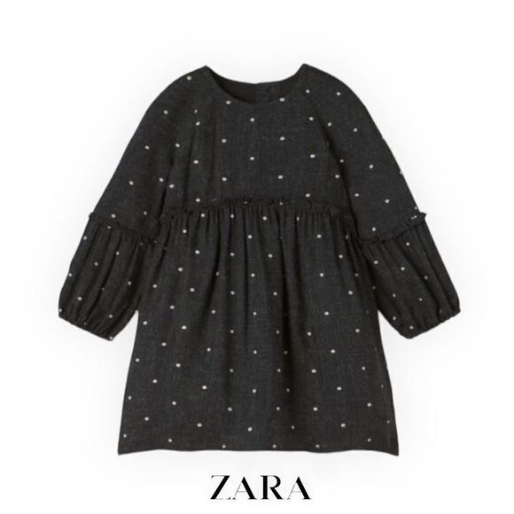 ZARA Kids | Gray Marl | EMBROIDERED DRESS - Picture 1 of 3